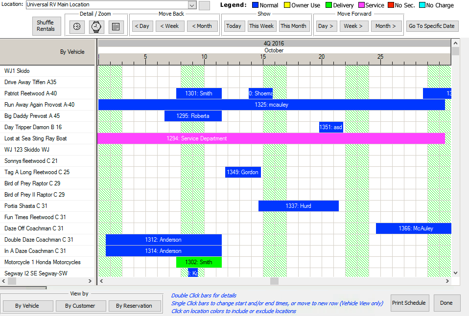 eWebRenter Drag-and-drop Calendar