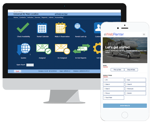 eWebRenter Dashboard and Mobile
